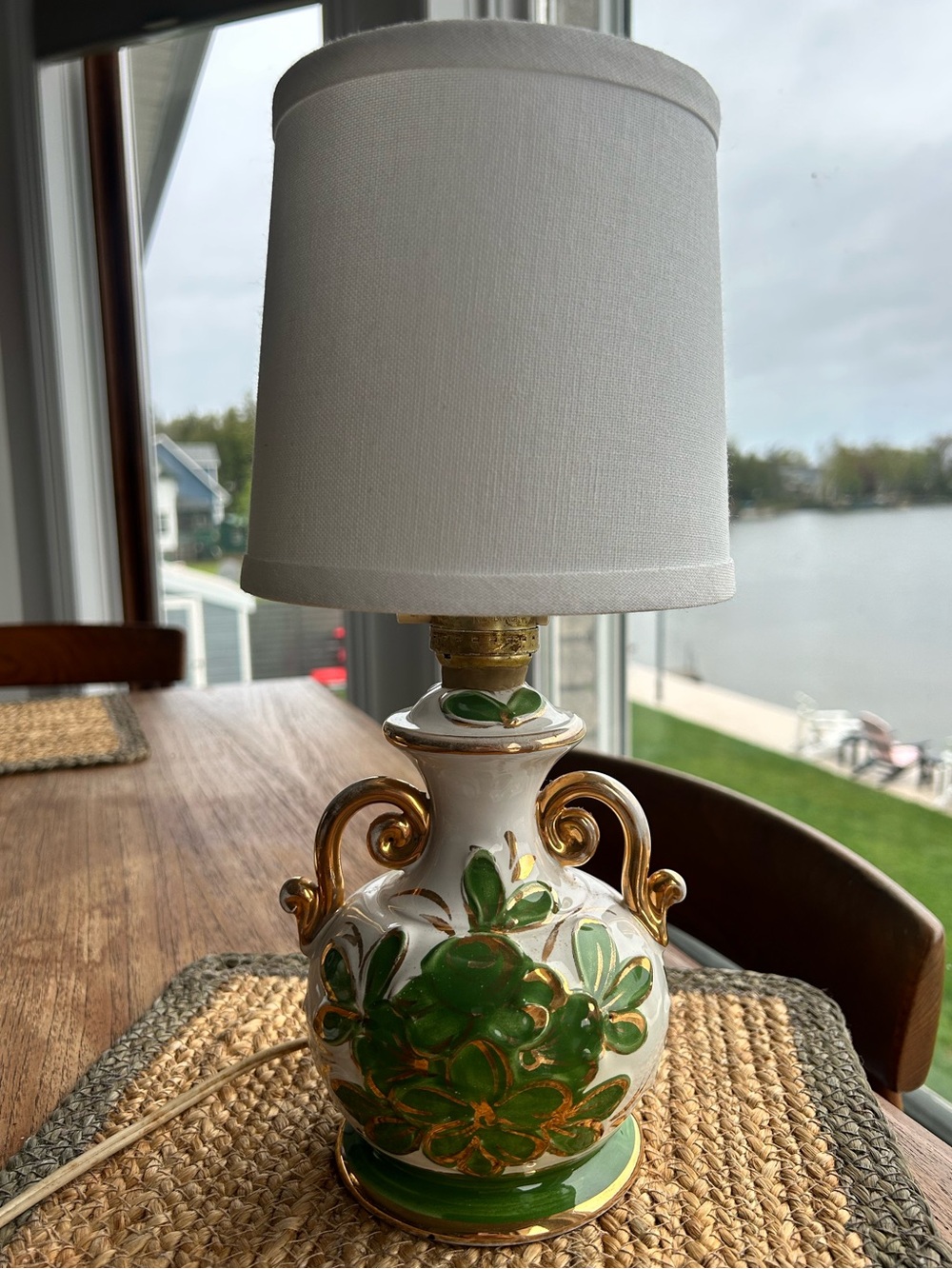 Vintage Italian Accent Lamp with Shade